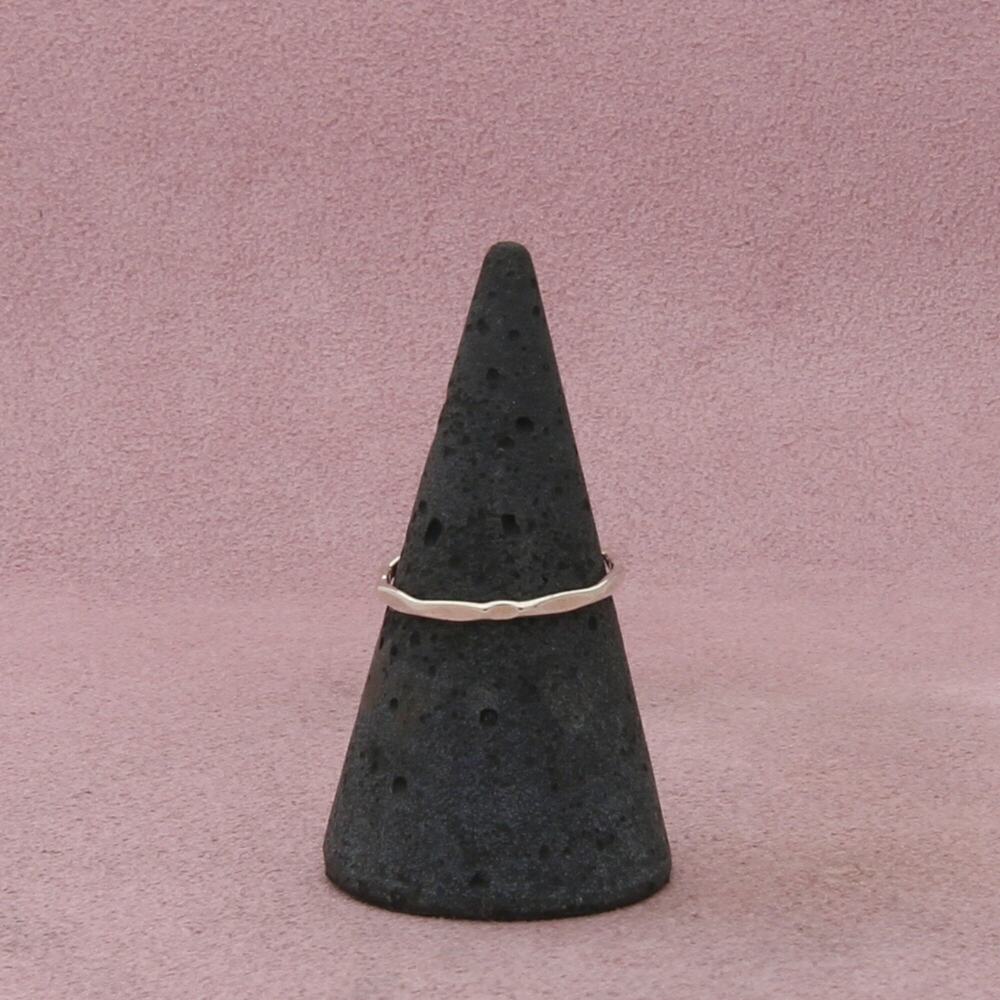 sterling silver edged stack band ring size 6.5